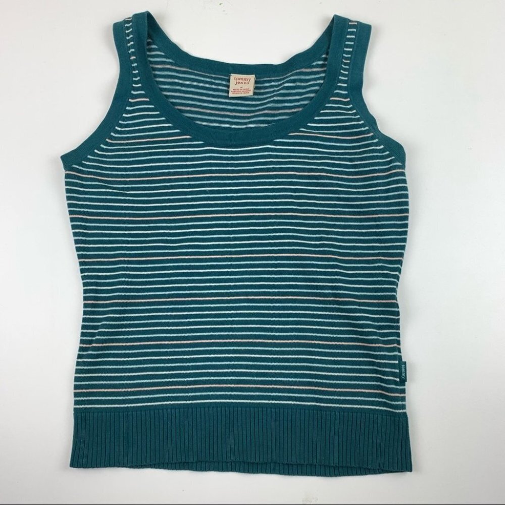 VINTAGE Tommy Jeans Striped Sleeveless Tank size Medium